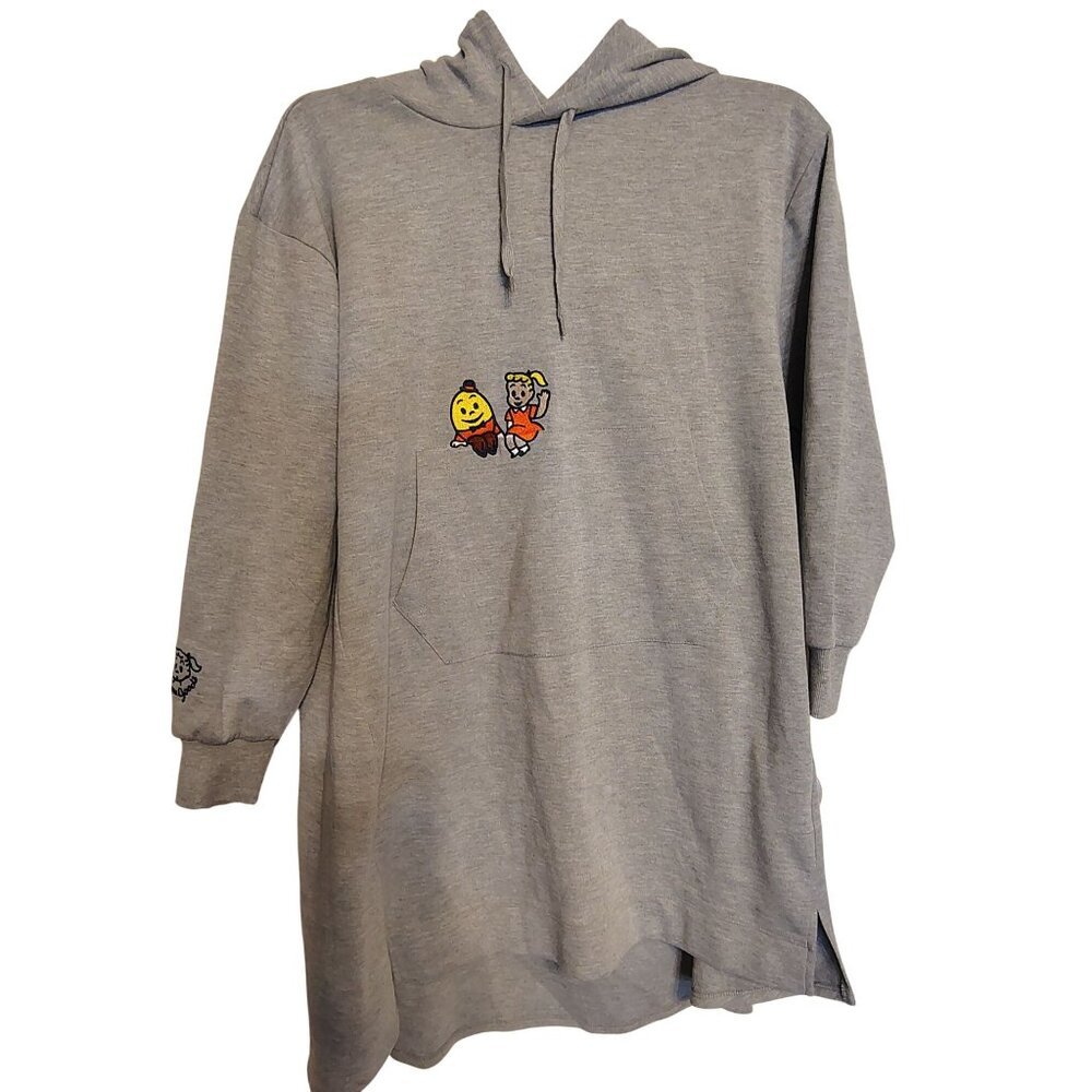 Graniph Osamu Girl with Egg Hooded Gray Sweatshirt, Women's One Size, Medium